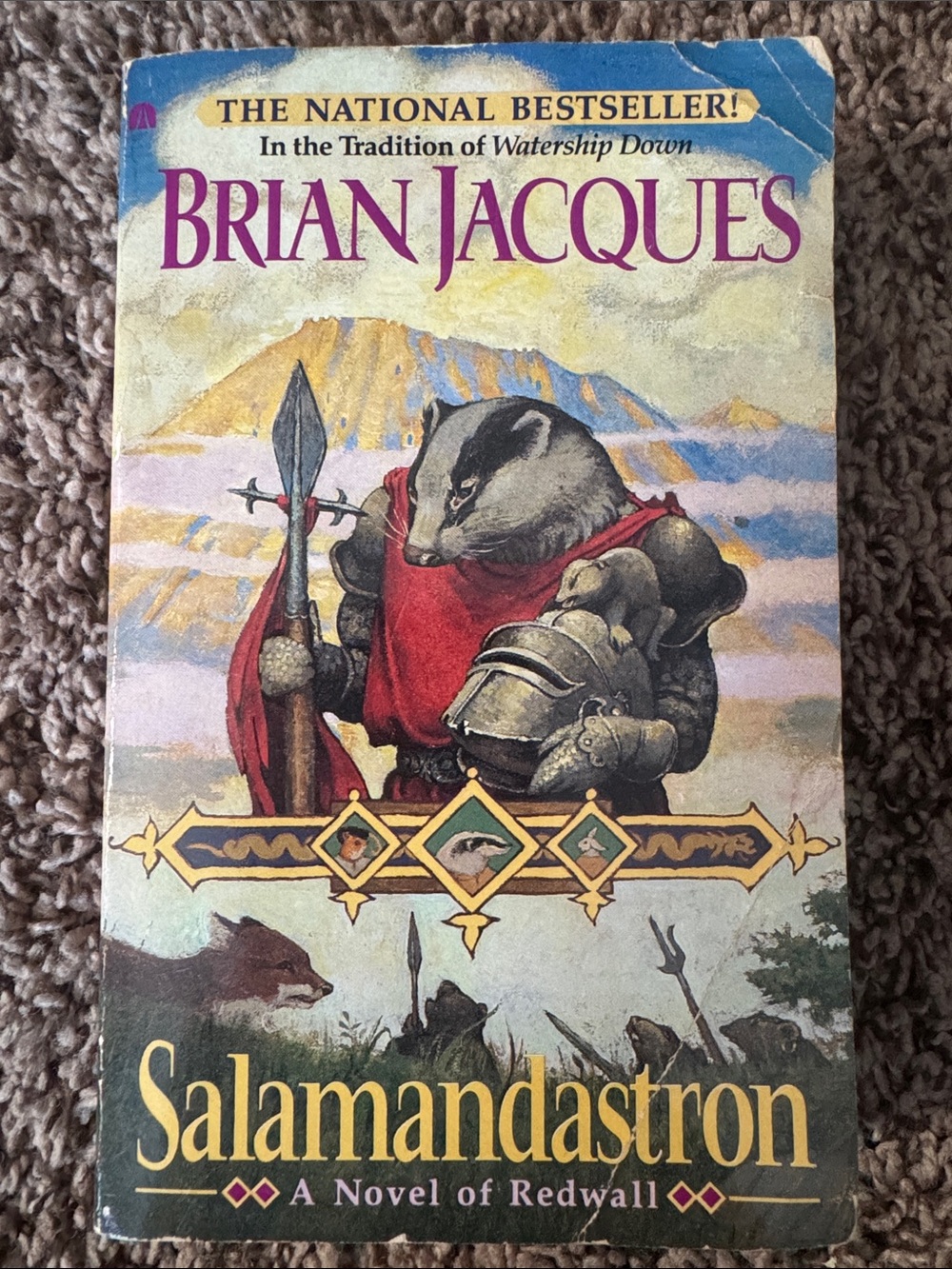 Salamandastron by Brian Jacques — Illustrated Green & Red Cover